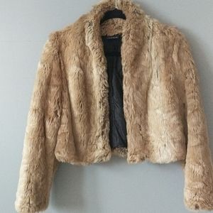 Trouve Faux Fur Cropped Jacket Size S